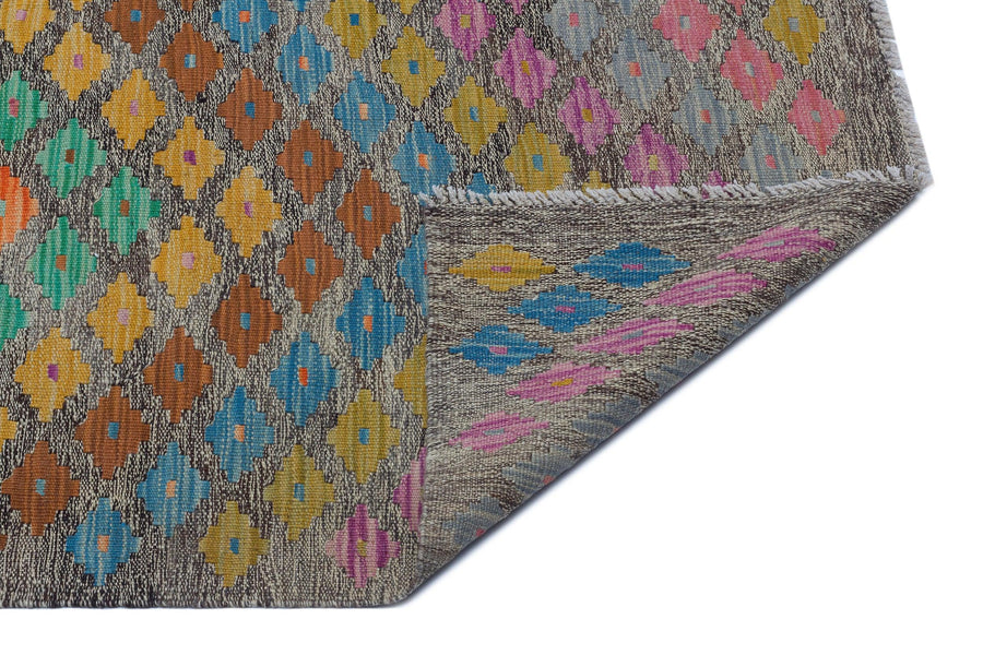 Bej Anadolu Bohem Geometrik Yün Halı 167x243 - Özel Seri