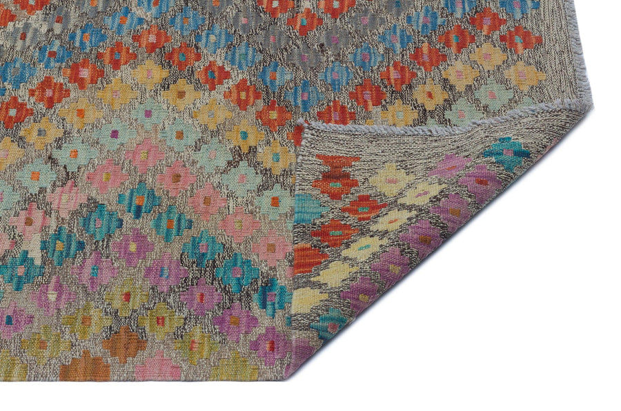 Bej Anadolu Bohem Geometrik Yün Halı 187x246 - Özel Seri