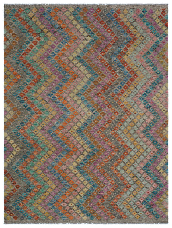 Bej Anadolu Bohem Geometrik Yün Halı 187x246 - Özel Seri