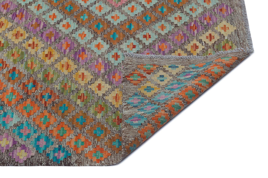 Bej Anadolu Bohem Geometrik Yün Halı 187x235 - Özel Seri