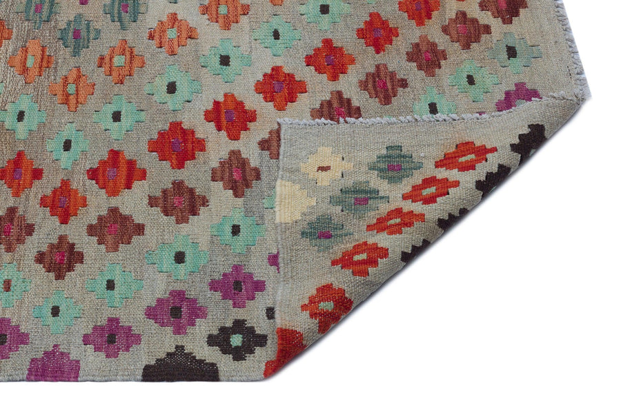 Bej Anadolu Bohem Geometrik Yün Halı 172x256 - Özel Seri