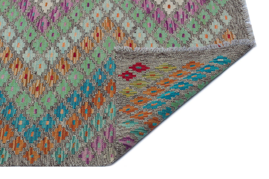 Bej Anadolu Bohem Geometrik Yün Halı 175x249 - Özel Seri
