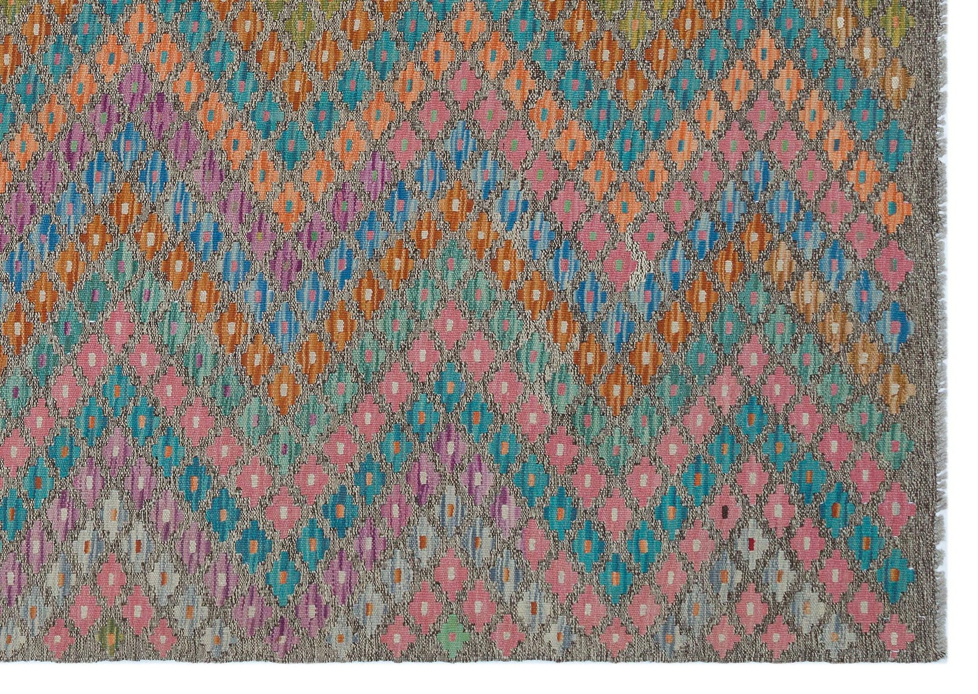 Bej Anadolu Bohem Geometrik Yün Halı 175x249 - Özel Seri