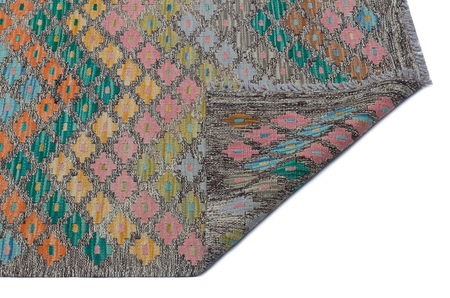 Bej Anadolu Bohem Geometrik Yün Halı 189x235 - Özel Seri