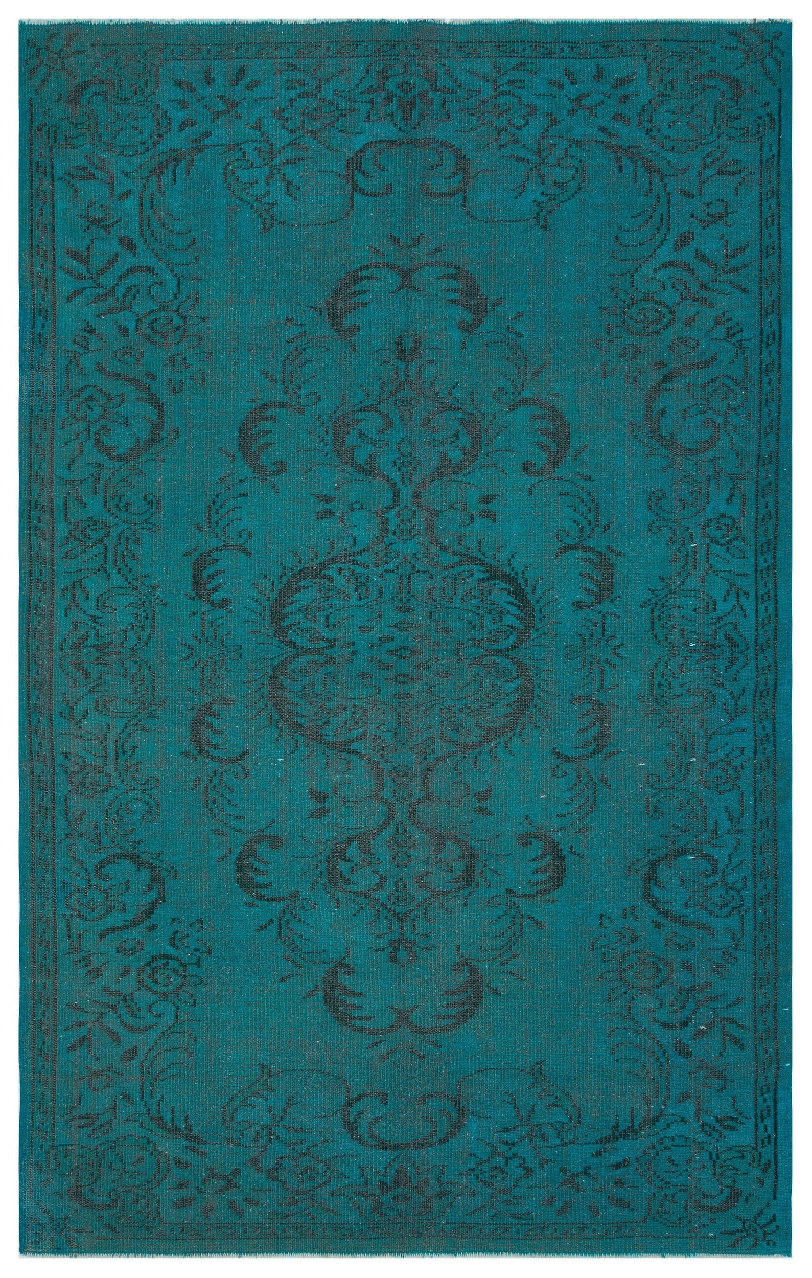 Atina Turkuaz Eskitme Yün El Dokuma Halısı 172 x 274 Apex Unique