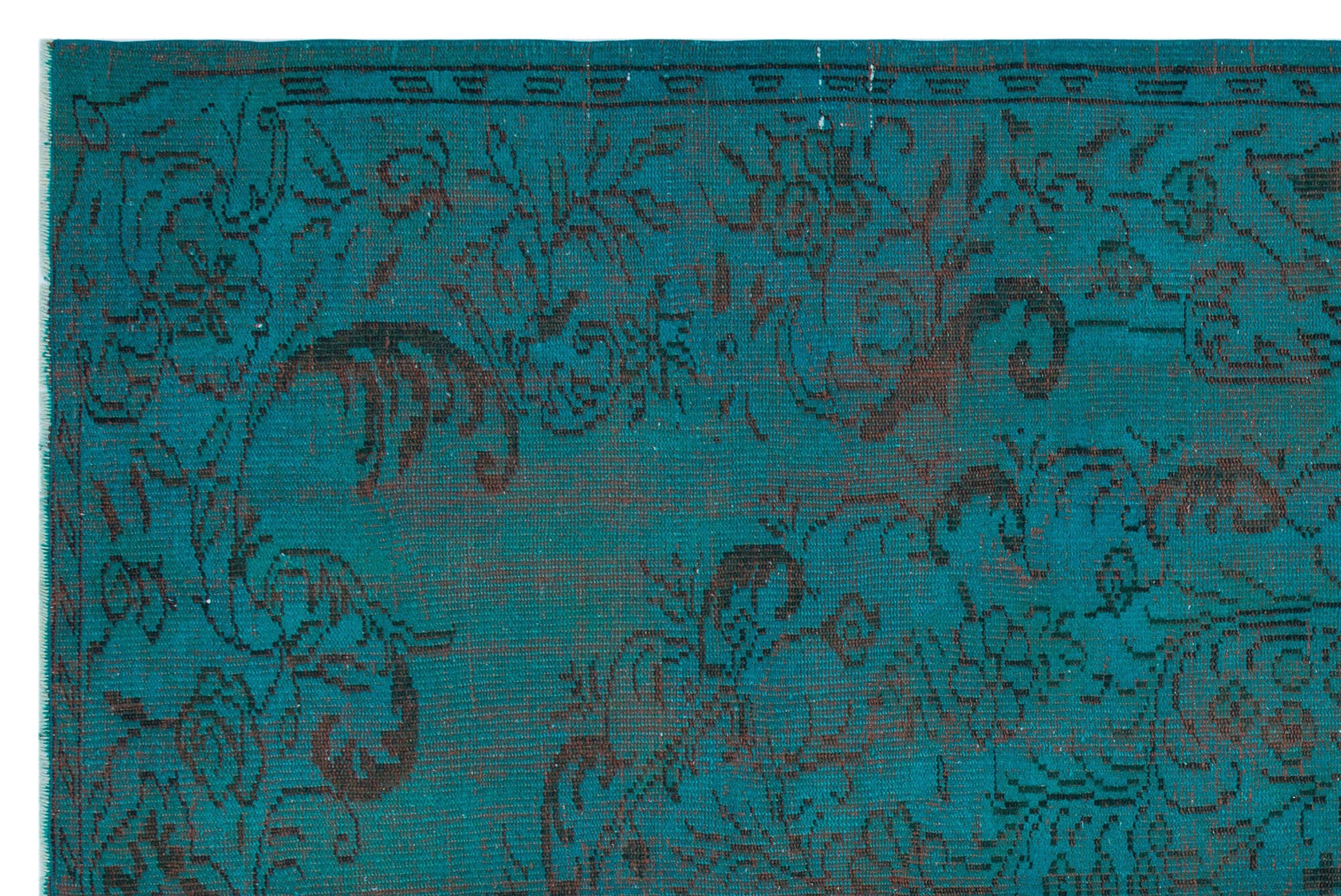 Atina Turkuaz Eskitme Yün El Dokuma Halısı 175 x 272 Apex Unique