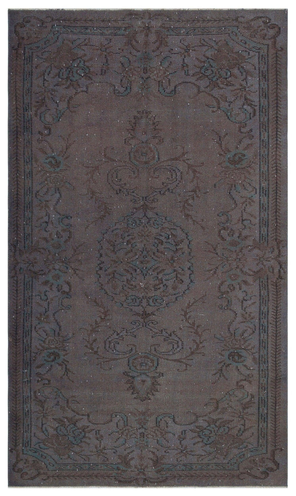 Bej Bordo Anadolu Eskitme Çiçekli Yün Halı 155x267 - Özel Seri