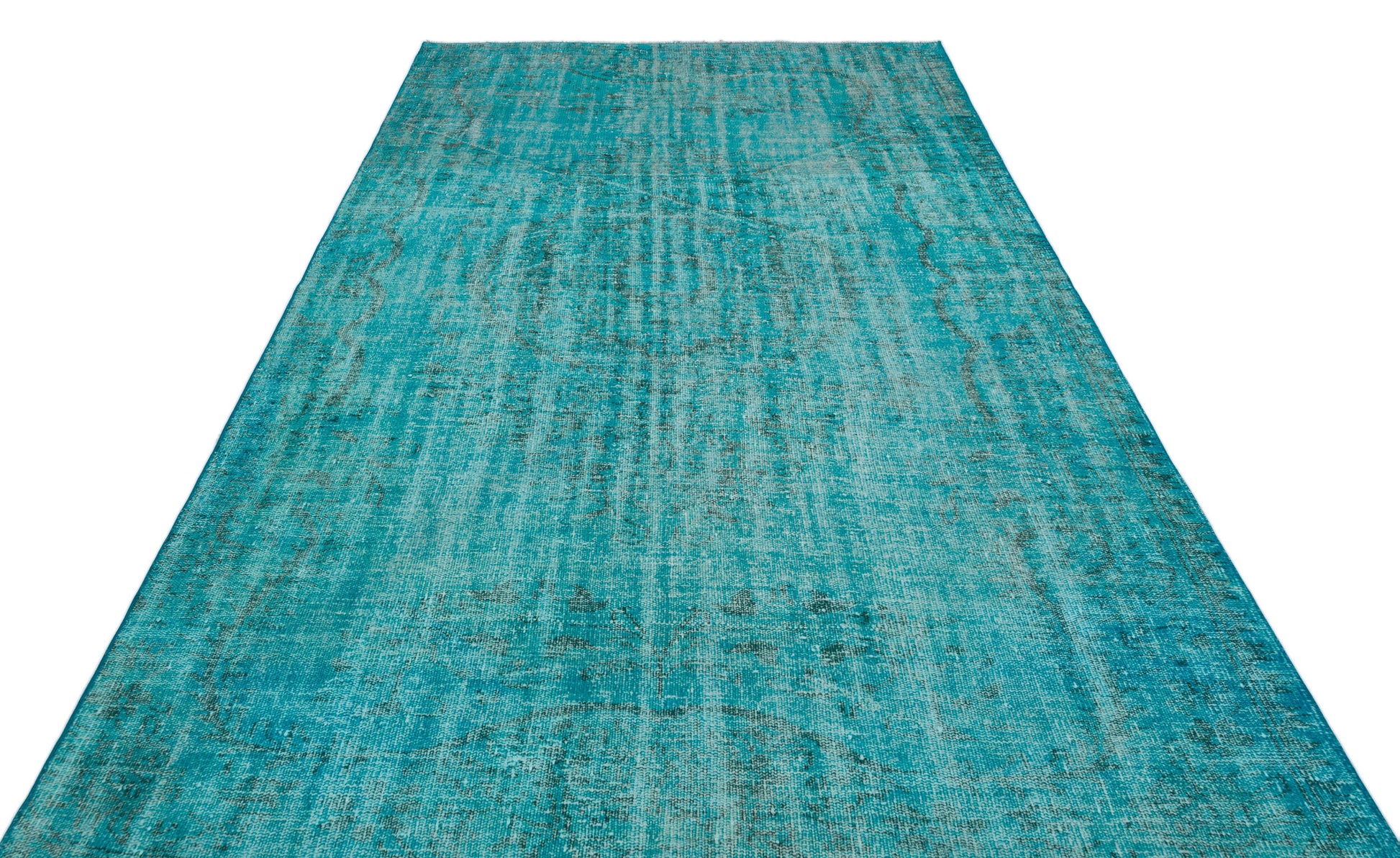 Atina Turkuaz Eskitme Yün El Dokuma Halısı 179 x 295 Apex Unique