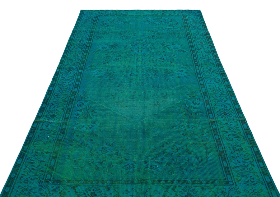 Siyah Yeşil Bohem Geometrik Yün Halı 150x268