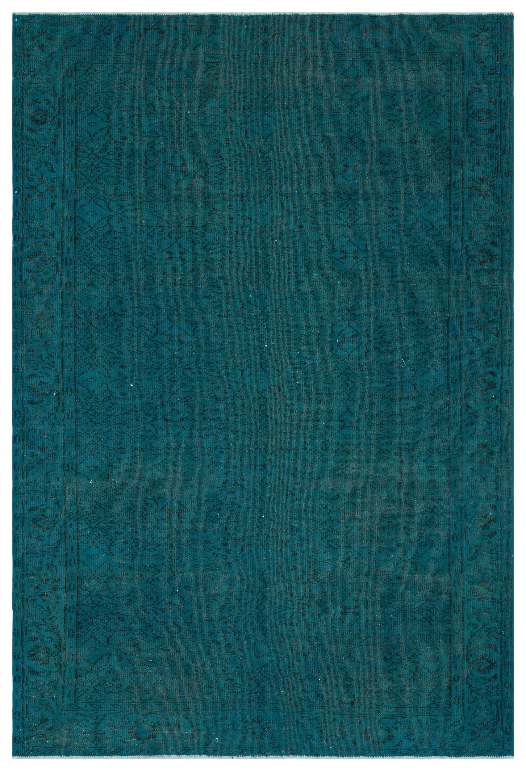 Atina Turkuaz Eskitme Yün El Dokuma Halısı 190 x 280 Apex Unique