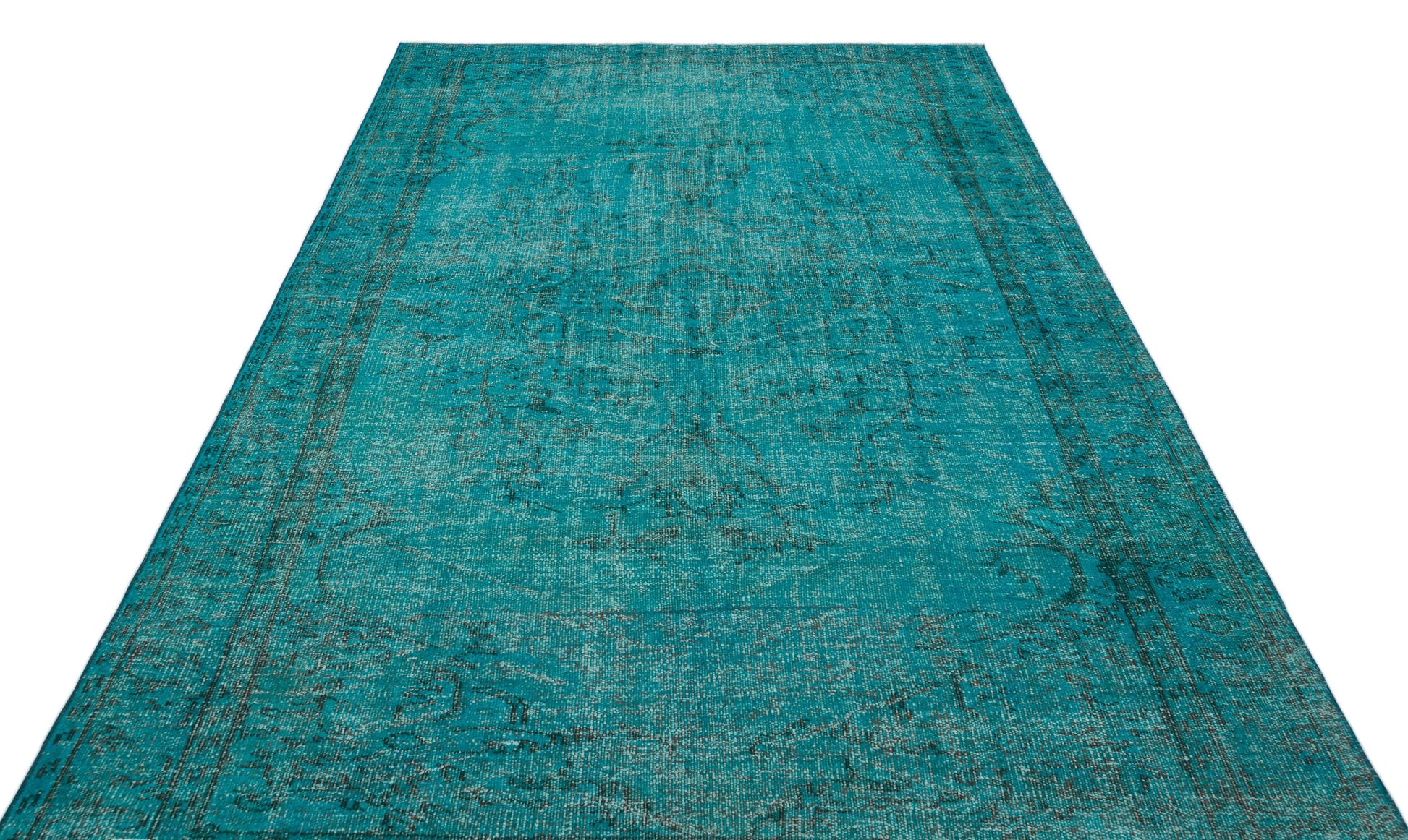 Atina Turkuaz Eskitme Yün El Dokuma Halısı 180 x 282 Apex Unique