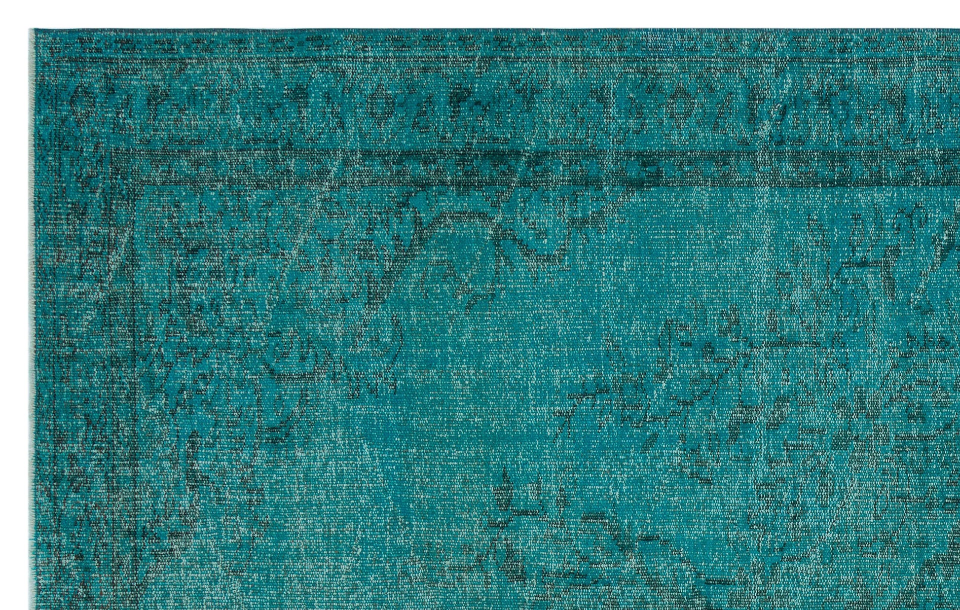 Atina Turkuaz Eskitme Yün El Dokuma Halısı 180 x 282 Apex Unique