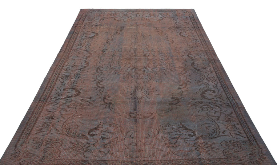 Bej Bordo Anadolu Eskitme Çiçekli Yün Halı 174x262 - Özel Seri