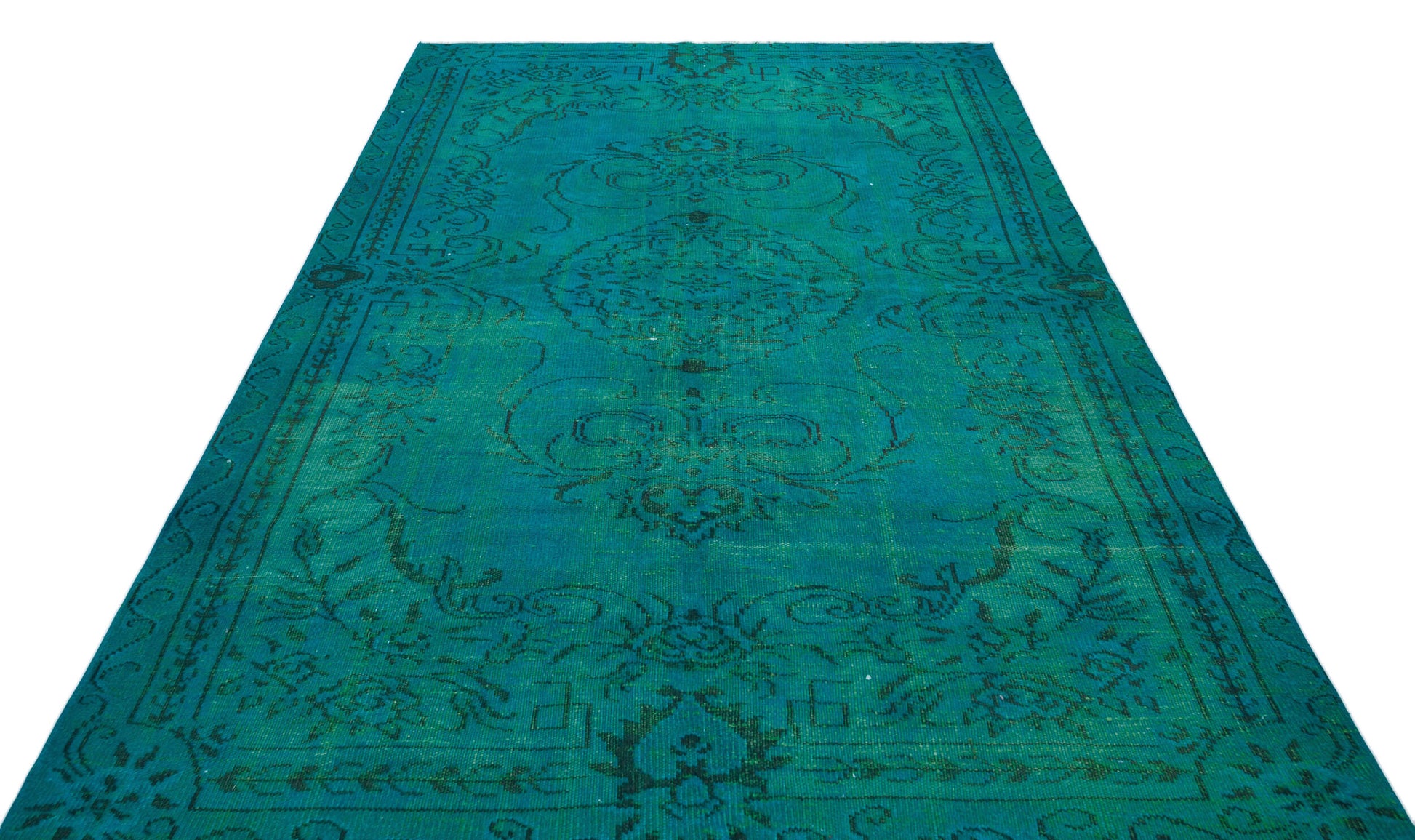 Atina Turkuaz Eskitme Yün El Dokuma Halısı 178 x 257 Apex Unique