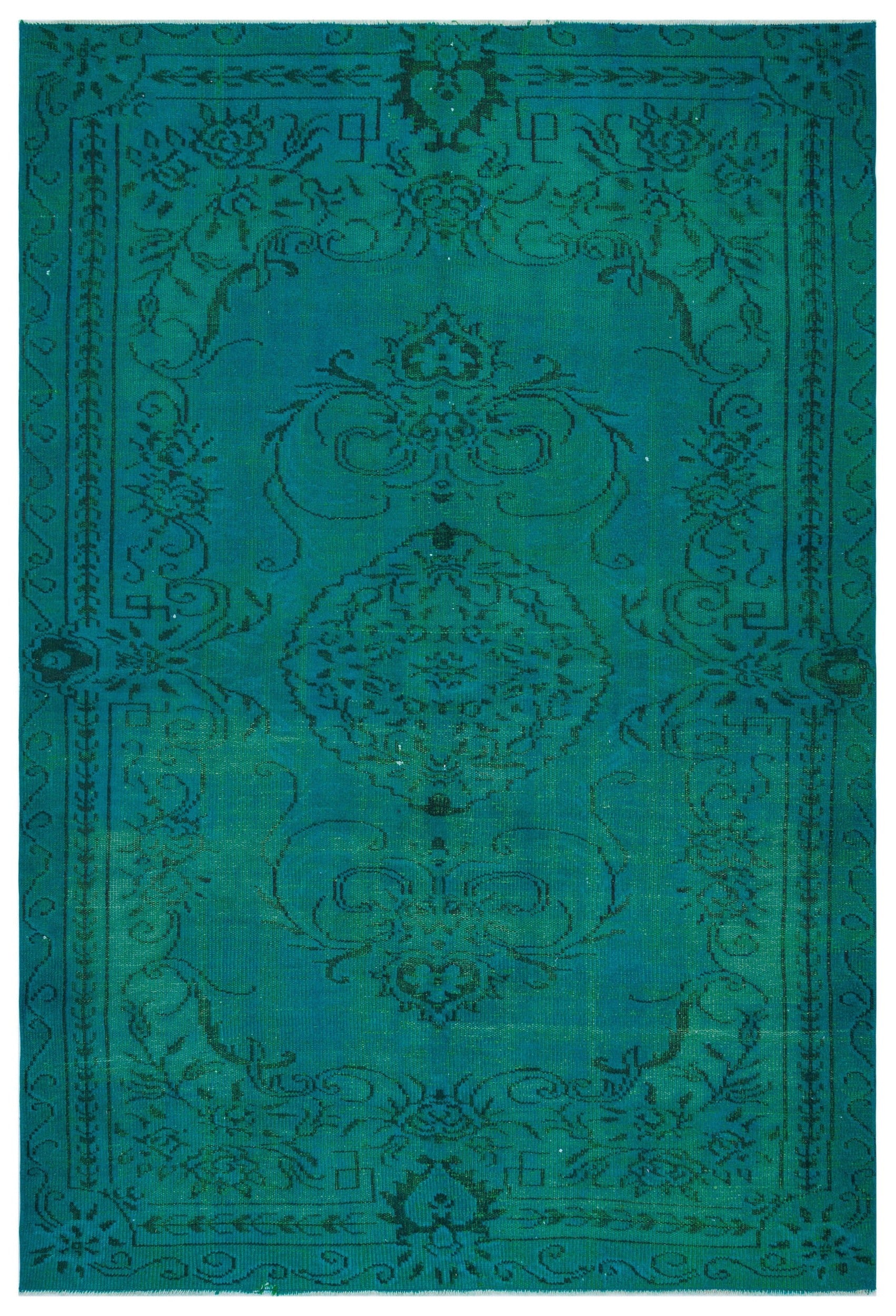 Atina Turkuaz Eskitme Yün El Dokuma Halısı 178 x 257 Apex Unique