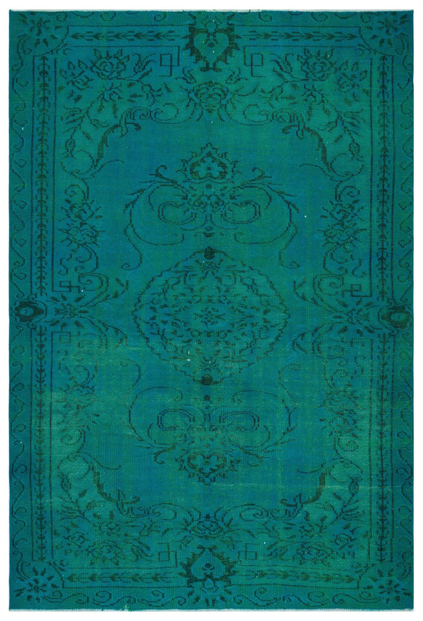 Siyah Yeşil Bohem Madalyonlu Yün Halı 178x257