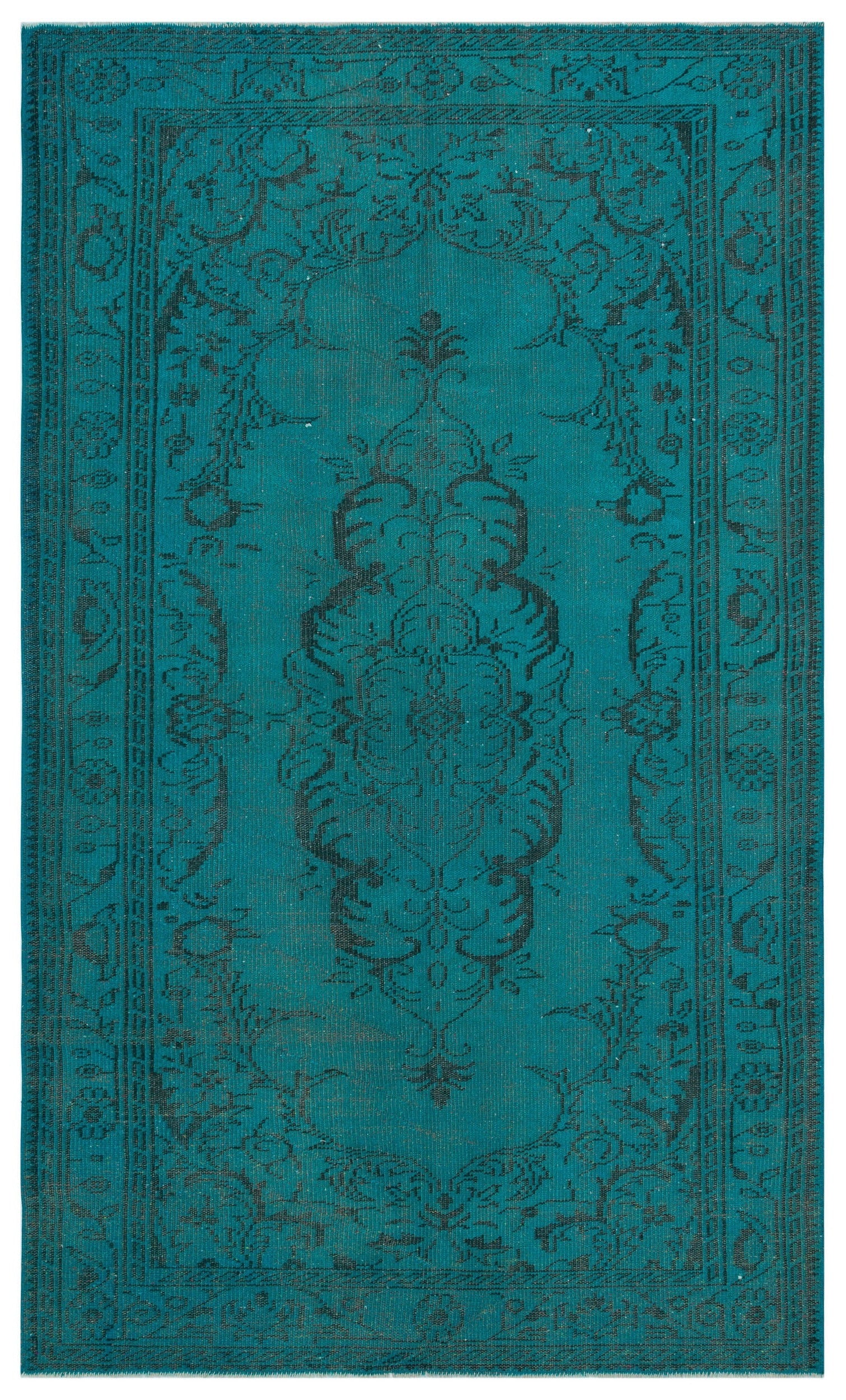 Atina Turkuaz Eskitme Yün El Dokuma Halısı 156 x 263 Apex Unique