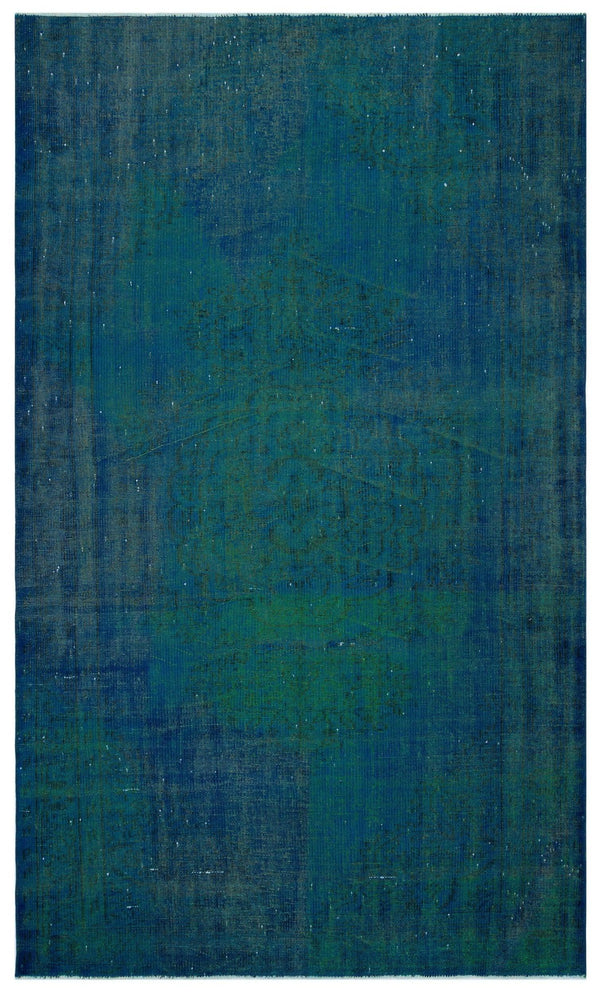 Beyaz Lacivert Bohem Eskitme Yün Halı 165x275