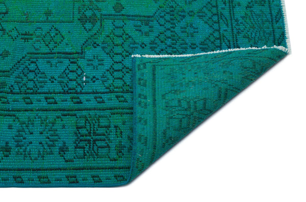 Siyah Yeşil Bohem Eskitme Yün Halı 176x291