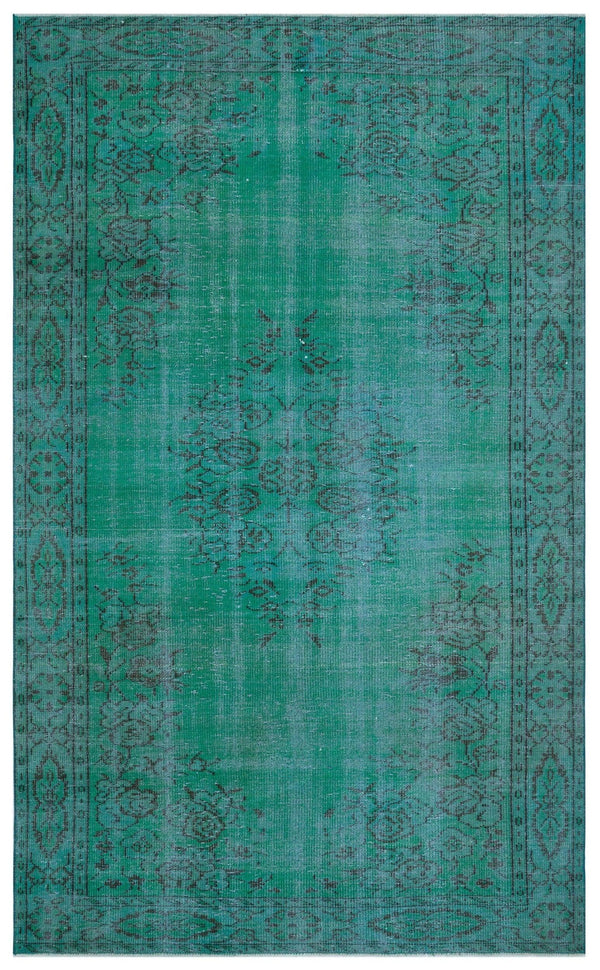 Antrasit Gri Eskitme Madalyonlu Yün Halı 179x288