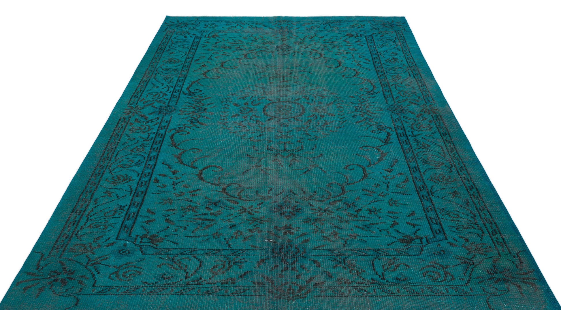 Atina Turkuaz Eskitme Yün El Dokuma Halısı 191 x 257 Apex Unique