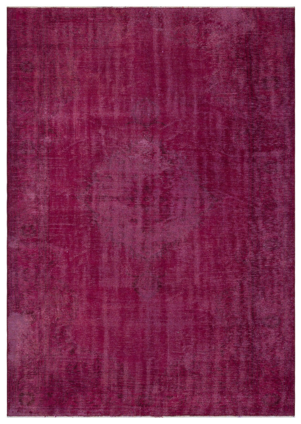 Pembe Anadolu Eskitme Geometrik Yün Halı 184x260 - Özel Seri