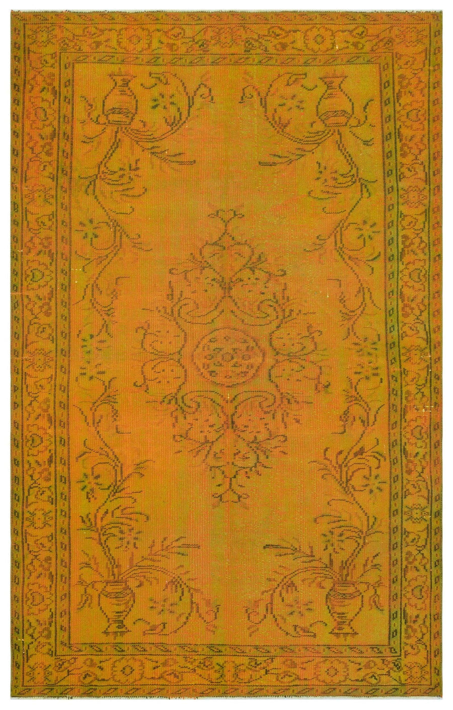 Gelber Vintage Orientteppich mit Medaillon 168x265 cm – im Flur