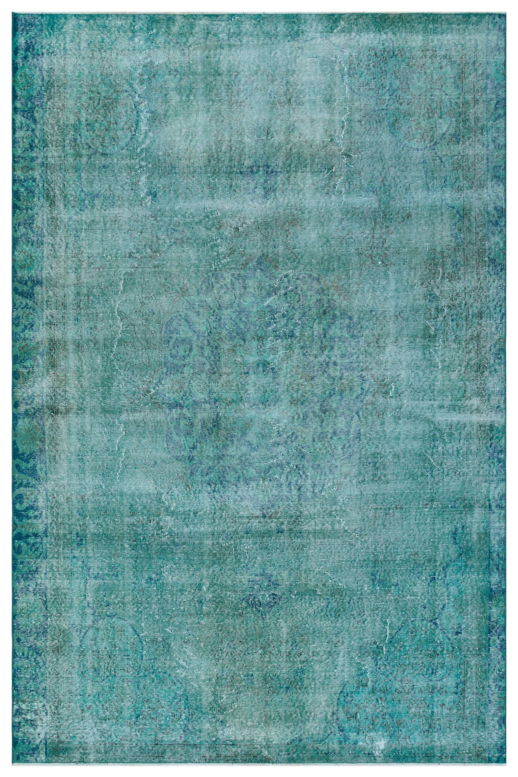 Atina Turkuaz Eskitme Yün El Dokuma Halısı 182 x 274 Apex Unique