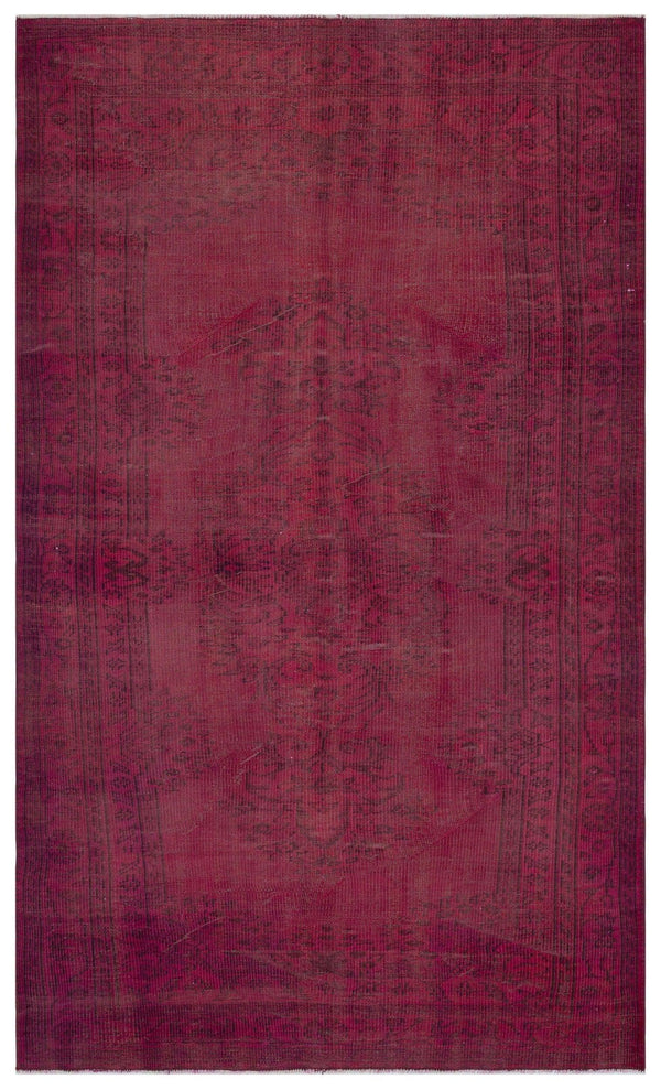 Pembe Anadolu Eskitme Geometrik Yün Halı 162x272 - Özel Seri