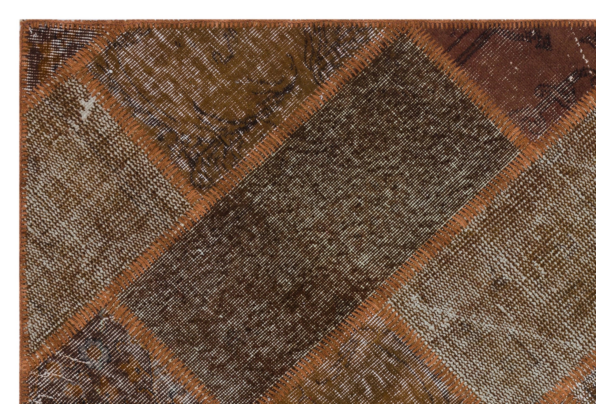 Iskece Kahverengi Eskitme Yün El Dokuma Halısı 120 x 180 Apex Unique