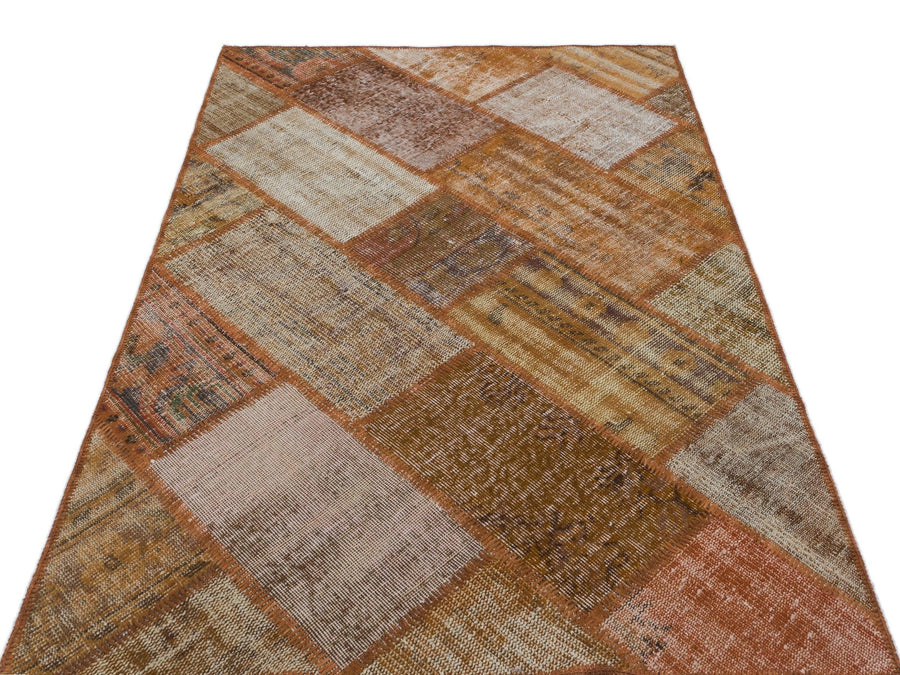 Bej Gri Anadolu Eskitme Geometrik Yün Halı 120x180 - Özel Seri