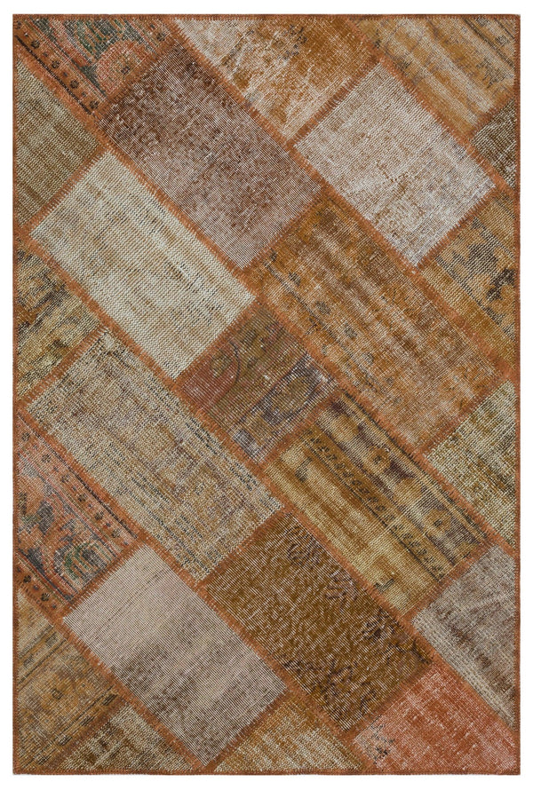 Bej Gri Anadolu Eskitme Geometrik Yün Halı 120x180 - Özel Seri