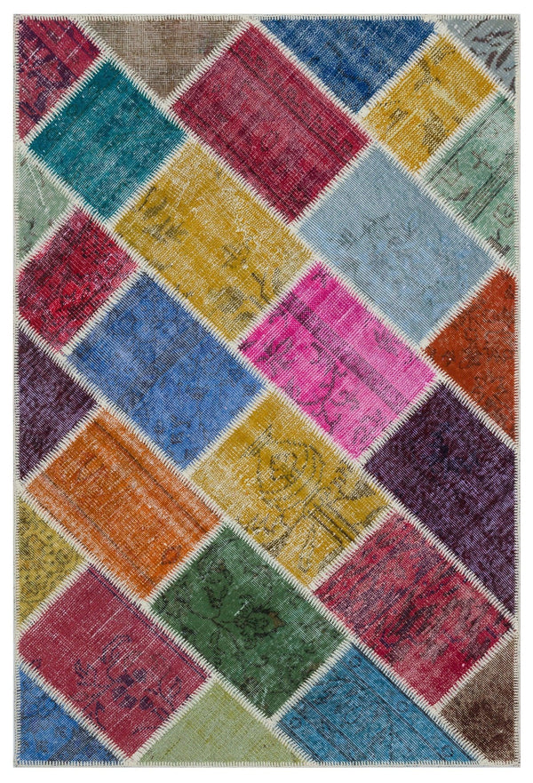Bej Patchwork Yün Halı 120x180