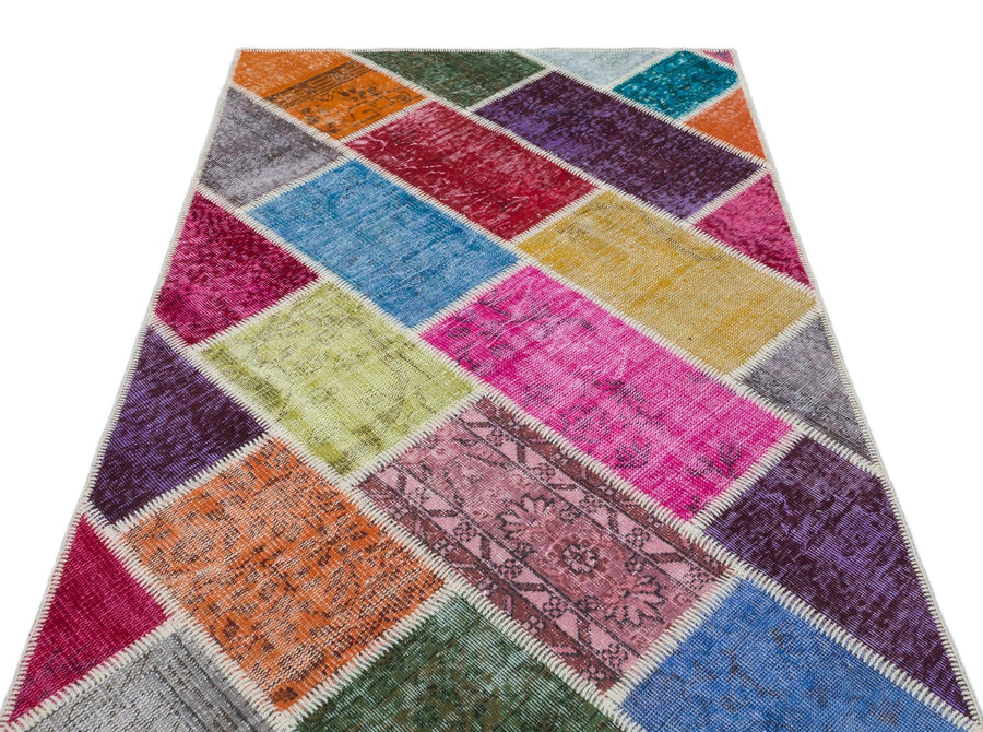 Bej Patchwork Yün Halı 120x180