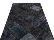 Iskece Siyah Eskitme Yün El Dokuma Halısı 120 x 180 Apex Unique