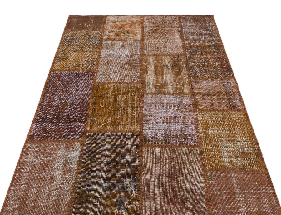 Bej Beyaz Anadolu Eskitme Geometrik Yün Halı 120x180 - Özel Seri