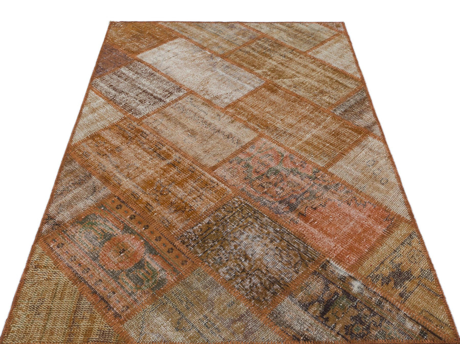 Bej Krem Anadolu Eskitme Geometrik Yün Halı 120x180 - Özel Seri