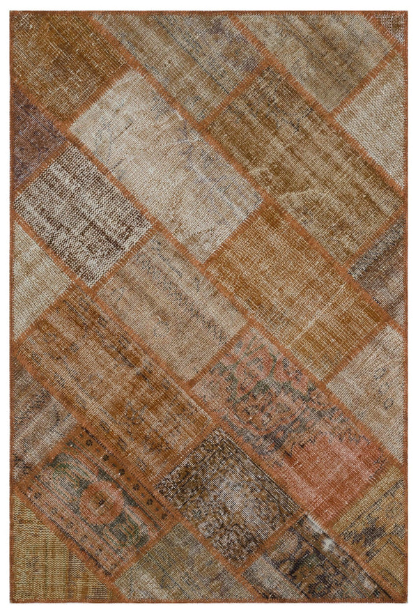 Bej Krem Anadolu Eskitme Geometrik Yün Halı 120x180 - Özel Seri