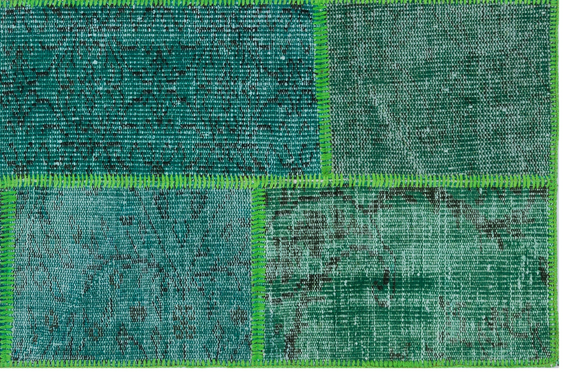 Iskece Yeşil Eskitme Yün El Dokuma Halısı 120 x 180 Apex Unique