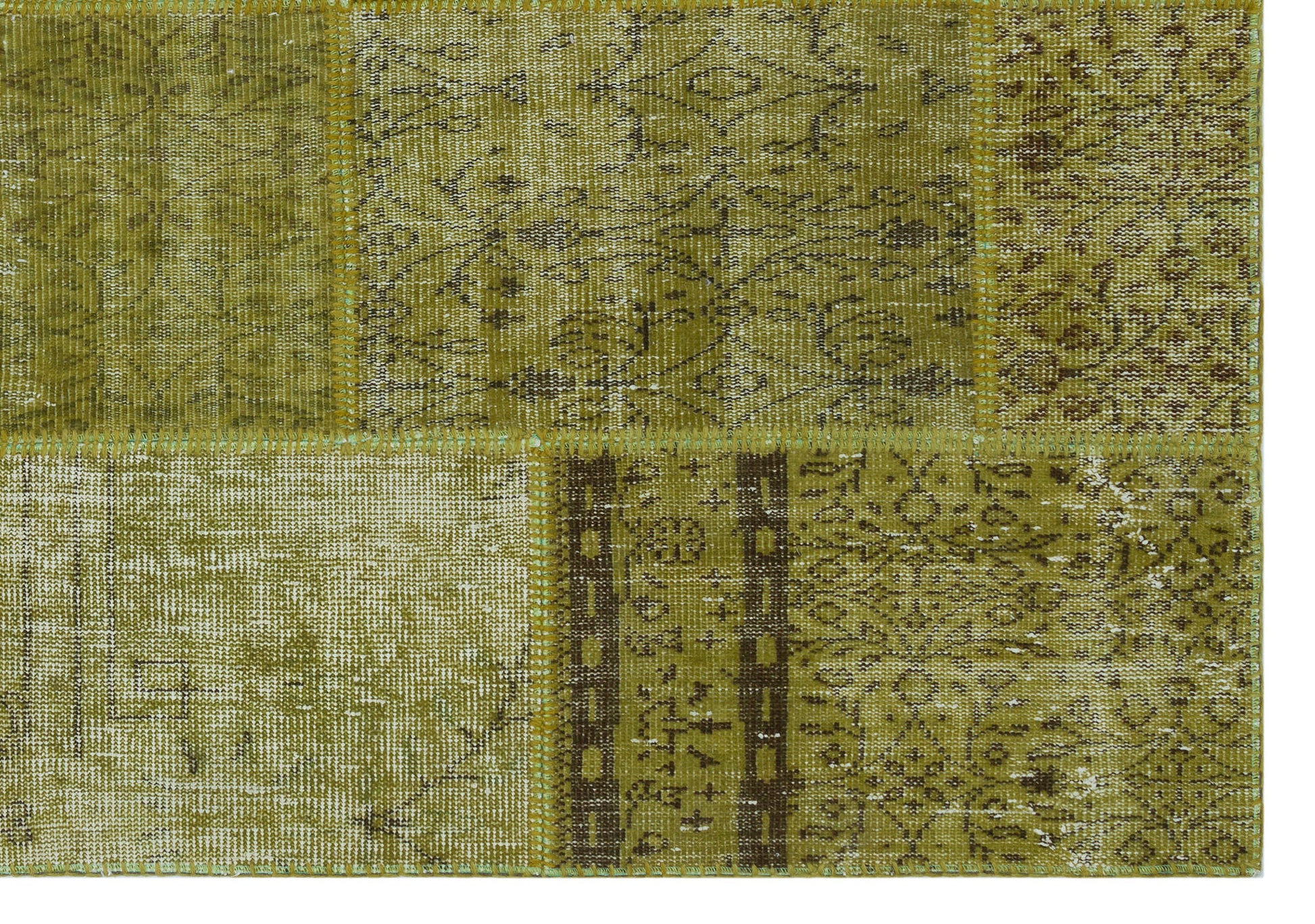 Iskece Yeşil Eskitme Yün El Dokuma Halısı 160 x 230 Apex Unique