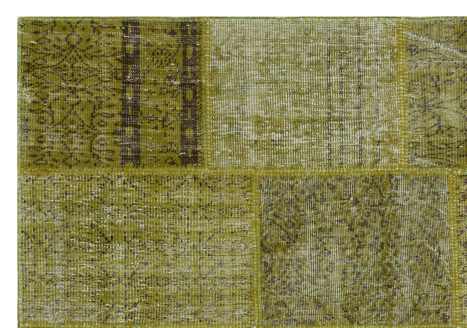 Iskece Yeşil Eskitme Yün El Dokuma Halısı 160 x 230 Apex Unique