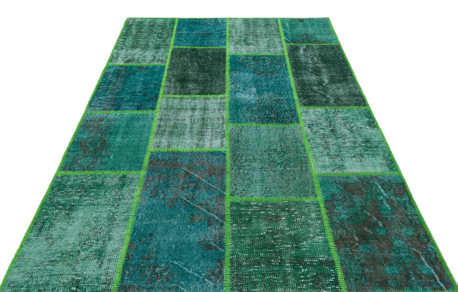 Yeşil Anadolu Geometrik Modern Yün Halı 160x230 - Özel Seri