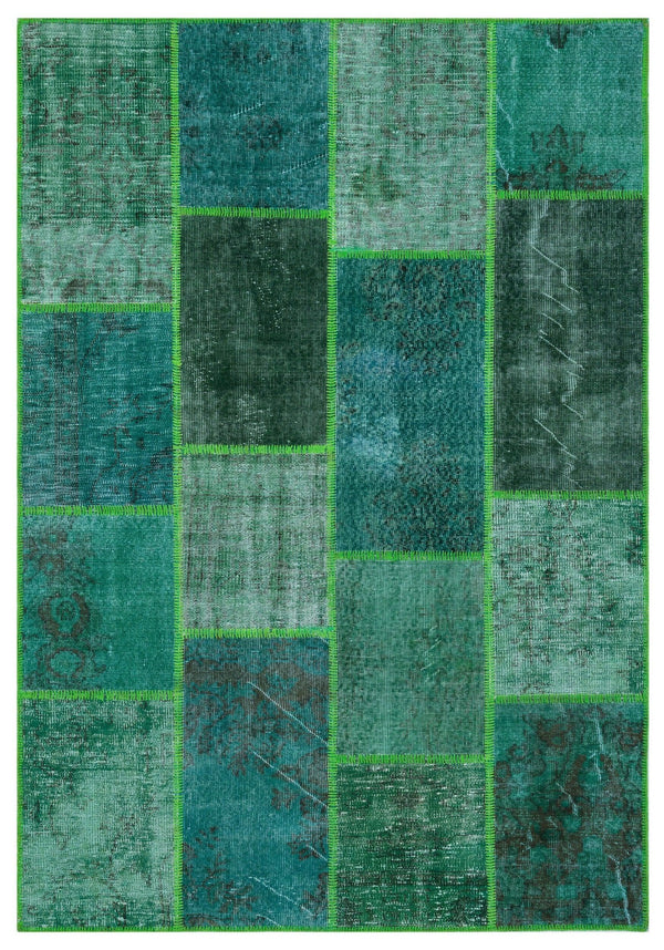Yeşil Anadolu Geometrik Modern Yün Halı 160x230 - Özel Seri