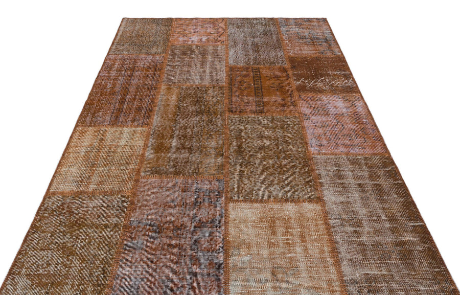 Bej Gri Eskitme Geometrik Yün Halı 160x230