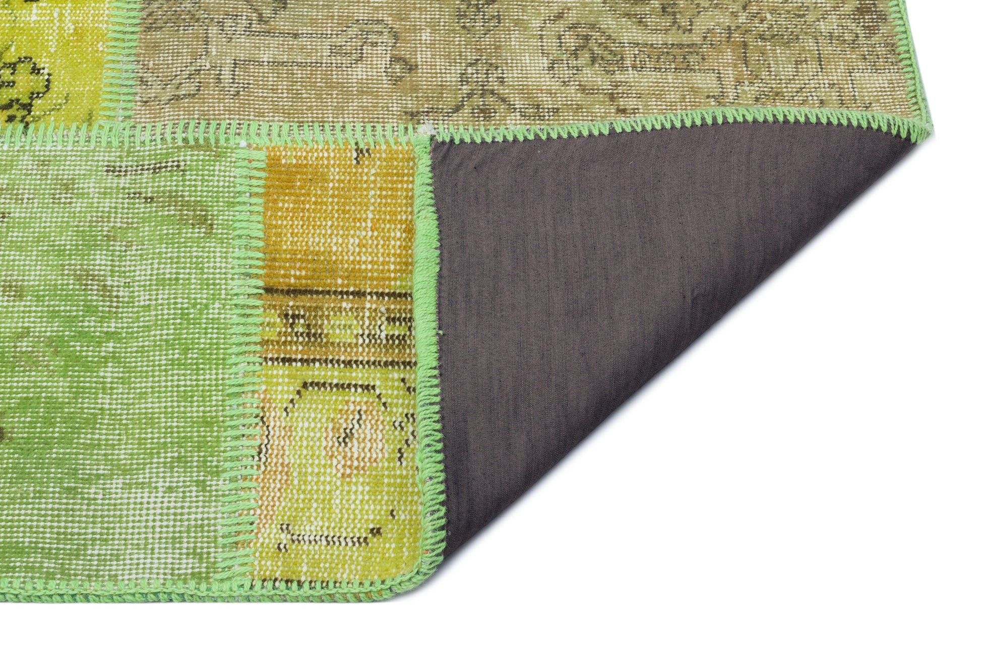 Iskece Yeşil Eskitme Yün El Dokuma Halısı 160 x 230 Apex Unique