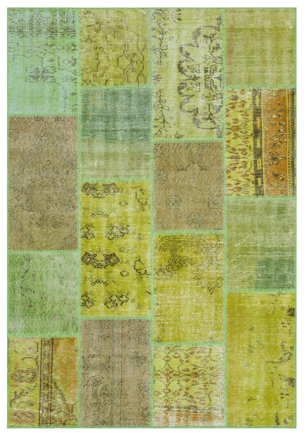 Sarı Anadolu Bohem Geometrik Yün Halı 160x230 - Özel Seri