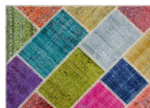 Iskece Bej Patchwork Yün El Dokuma Halısı 160 x 230 Apex Unique