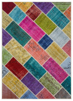 Iskece Bej Patchwork Yün El Dokuma Halısı 160 x 230 Apex Unique