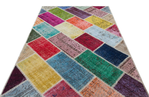 Iskece Bej Patchwork Yün El Dokuma Halısı 160 x 230 Apex Unique