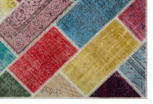 Iskece Bej Patchwork Yün El Dokuma Halısı 160 x 230 Apex Unique